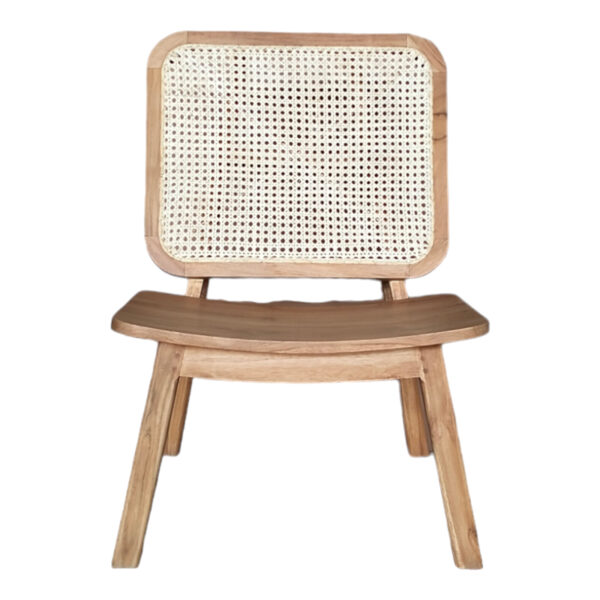 Πολυθρόνα Viborg pakoworld φυσικό teak ξύλο-φυσικό rattan 60x75x87εκ - Image 4