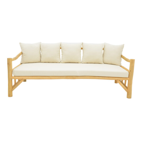 Καναπές Roziana pakoworld φυσικό teak ξύλο 210x100x80εκ - Image 2