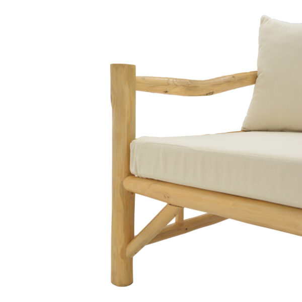 Καναπές Roziana pakoworld φυσικό teak ξύλο 210x100x80εκ - Image 6