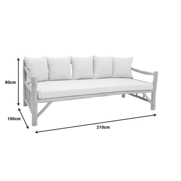 Καναπές Roziana pakoworld φυσικό teak ξύλο 210x100x80εκ - Image 7