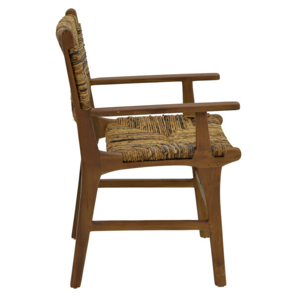 Πολυθρόνα Refane pakoworld φυσικό teak ξύλο-ψάθα 55x60x85εκ - Image 3