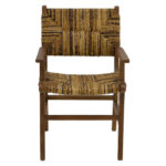 Πολυθρόνα Refane pakoworld φυσικό teak ξύλο-ψάθα 55x60x85εκ - Image 4