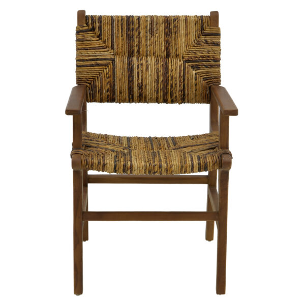 Πολυθρόνα Refane pakoworld φυσικό teak ξύλο-ψάθα 55x60x85εκ - Image 4