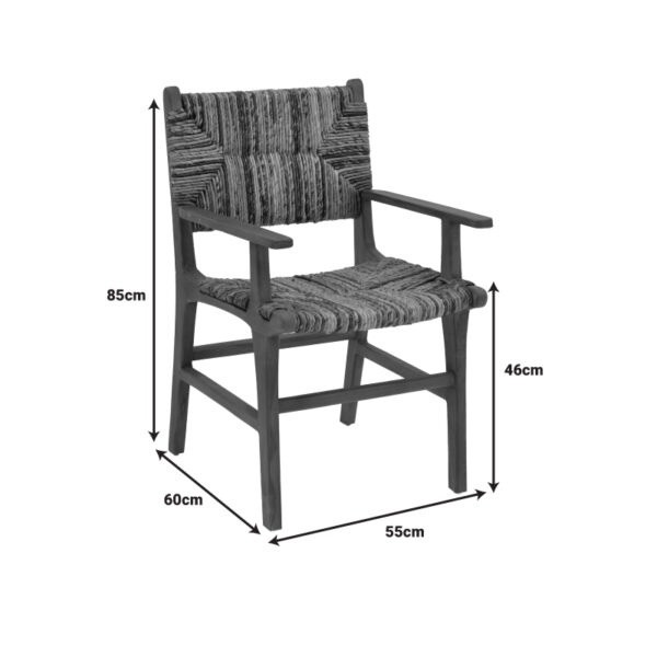 Πολυθρόνα Refane pakoworld φυσικό teak ξύλο-ψάθα 55x60x85εκ - Image 8