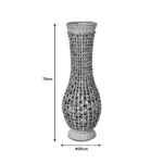 Βάζο Gucre Inart ξύλο-rattan pe σε φυσική απόχρωση Φ25x70εκ - Image 2