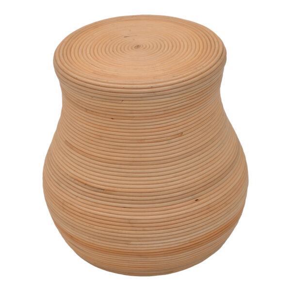 Σκαμπό Bulaten Inart rattan σε φυσική απόχρωση Φ45x45εκ - Image 1