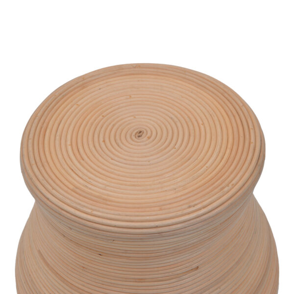 Σκαμπό Bulaten Inart rattan σε φυσική απόχρωση Φ45x45εκ - Image 2