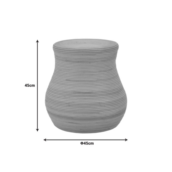 Σκαμπό Bulaten Inart rattan σε φυσική απόχρωση Φ45x45εκ - Image 3