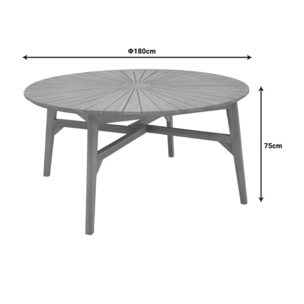 Τραπέζι Colen pakoworld teak ξύλο σε φυσική απόχρωση Φ180x75εκ - Image 5