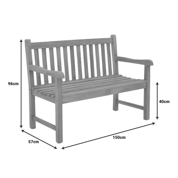 Καναπές Nat pakoworld teak ξύλο σε φυσική απόχρωση 120x57x96εκ - Image 8