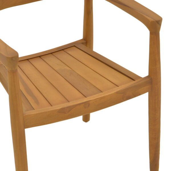 Πολυθρόνα Ganny pakoworld teak ξύλο σε φυσική απόχρωση 59x56x71εκ - Image 7