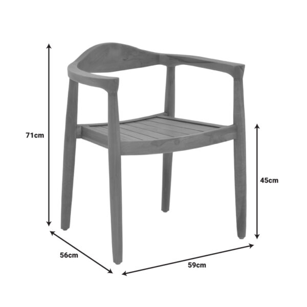 Πολυθρόνα Ganny pakoworld teak ξύλο σε φυσική απόχρωση 59x56x71εκ - Image 8