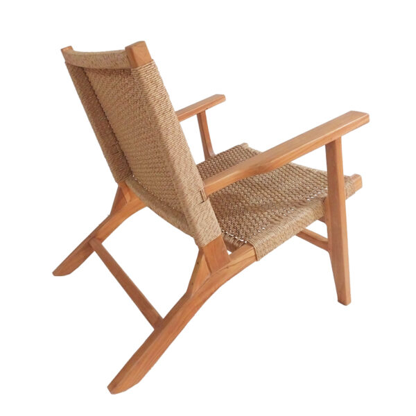 Πολυθρόνα Crosy pakoworld teak ξύλο σε φυσική απόχρωση 71x81x75εκ - Image 2