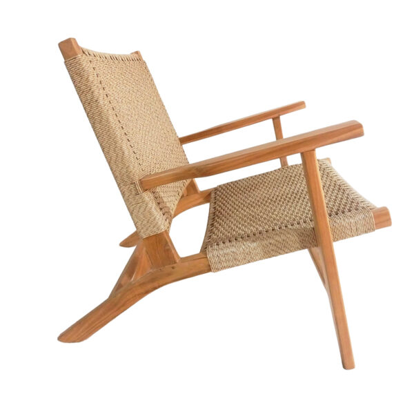 Πολυθρόνα Crosy pakoworld teak ξύλο σε φυσική απόχρωση 71x81x75εκ - Image 3