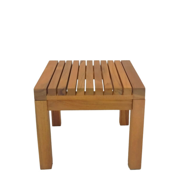 Τραπεζάκι ξαπλώστρας Poly pakoworld teak ξύλο σε φυσική απόχρωση 35x35x30εκ - Image 3