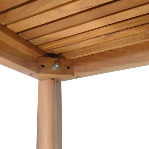 Τραπεζάκι ξαπλώστρας Poly pakoworld teak ξύλο σε φυσική απόχρωση 35x35x30εκ - Image 5