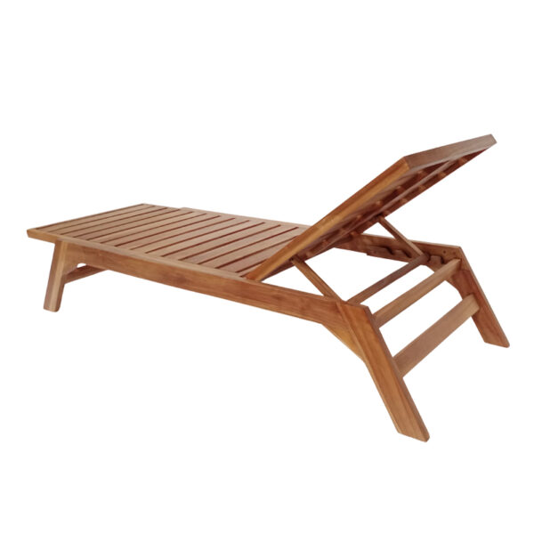 Ξαπλώστρα Melop pakoworld teak ξύλο σε φυσική απόχρωση 200x70x35εκ - Image 2