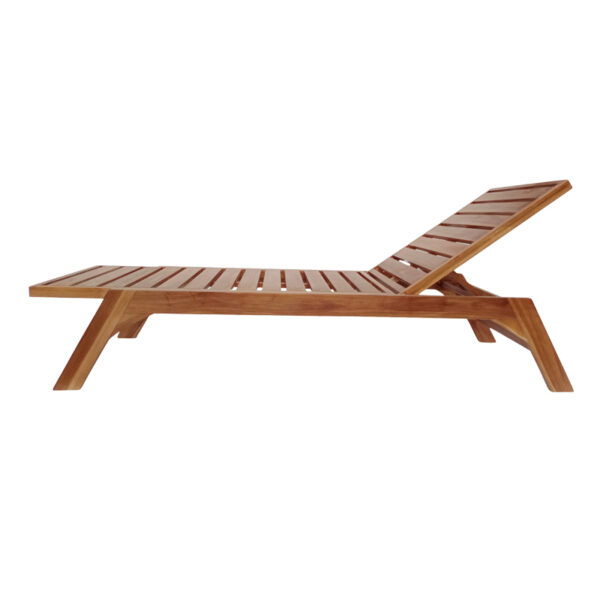 Ξαπλώστρα Melop pakoworld teak ξύλο σε φυσική απόχρωση 200x70x35εκ - Image 3