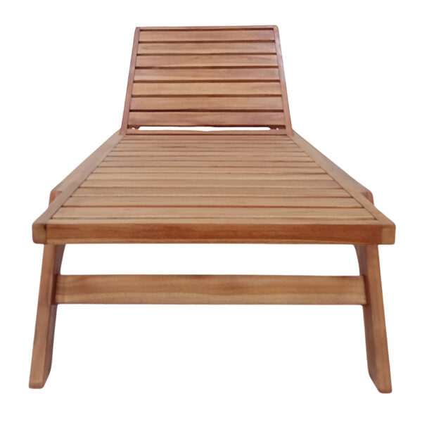 Ξαπλώστρα Melop pakoworld teak ξύλο σε φυσική απόχρωση 200x70x35εκ - Image 4