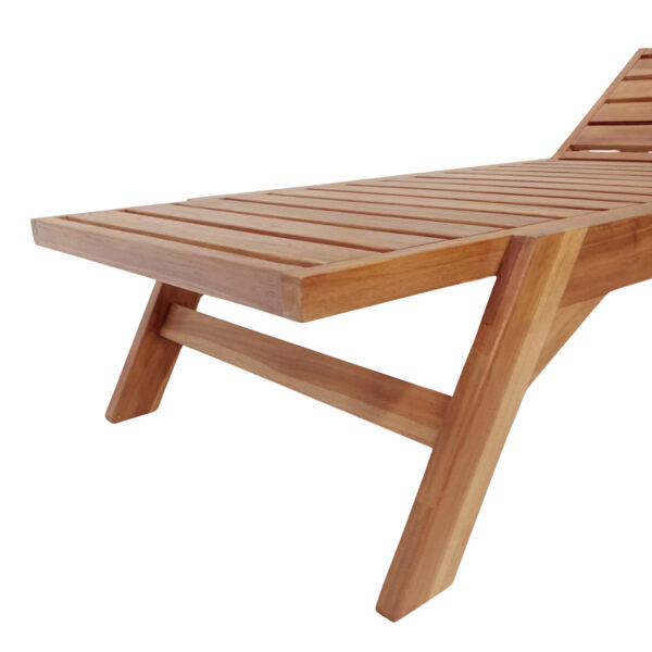 Ξαπλώστρα Melop pakoworld teak ξύλο σε φυσική απόχρωση 200x70x35εκ - Image 7