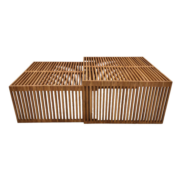 Τραπέζι Tinnie I pakoworld σετ 2τεμ teak ξύλο σε φυσική απόχρωση - Image 3