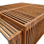 Τραπέζι Tinnie I pakoworld σετ 2τεμ teak ξύλο σε φυσική απόχρωση - Image 6