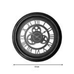 Ρολόι τοίχου Ferm Inart σε μαύρη αντικέ και χρυσή απόχρωση Φ61x6εκ - Image 2