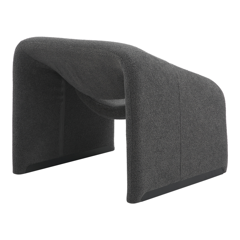 350-000014-1 Πολυθρόνα Clous pakoworld μπουκλέ ύφασμα σε ανθρακί απόχρωση 86x77x73.5εκ - Image 2