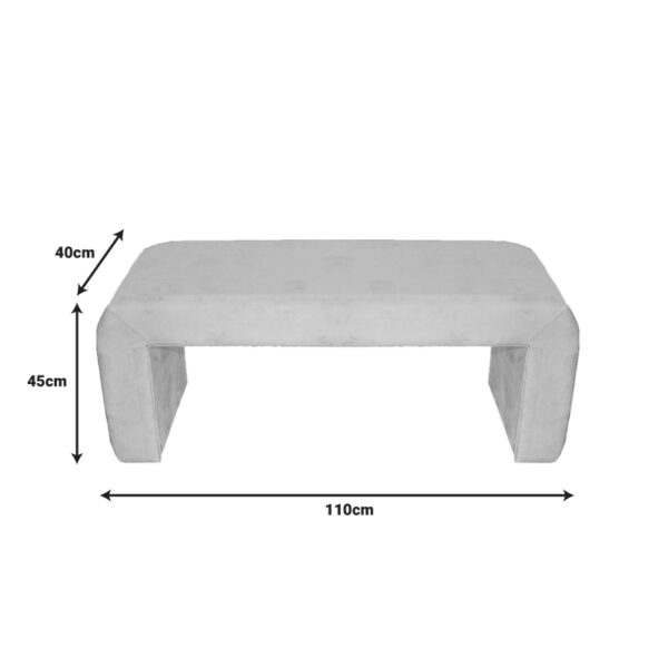 Σκαμπό Gagga Inart βελούδο σε μπεζ απόχρωση 110x40x45εκ - Image 2