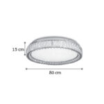 InLight Πλαφονιέρα οροφής LED 80W 4000K από χρώμιο μέταλλο και κρύσταλλα D:80cm (42013-Α) - Image 3
