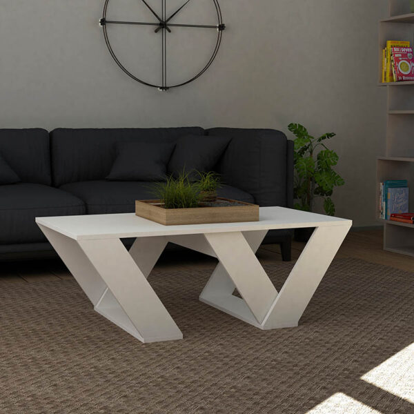Τραπέζι σαλονιού PIPRA pakoworld σε χρώμα λευκό 110x60x40 - Image 2