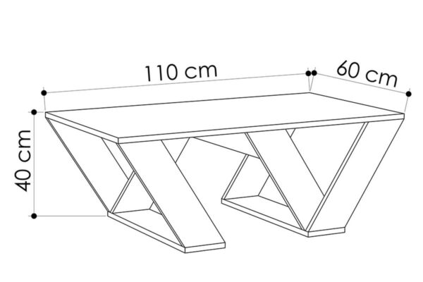 Τραπέζι σαλονιού PIPRA pakoworld σε χρώμα λευκό 110x60x40 - Image 3