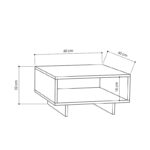 Τραπέζι σαλονιού Hola pakoworld antique λευκό-ανθρακί 60x60x32εκ - Image 3