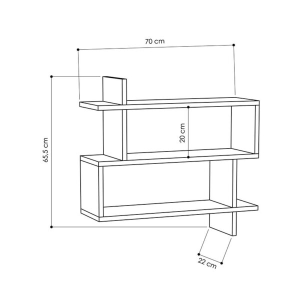 Ραφιέρα Paralel pakoworld χρώμα φυσικό 70x22x65,5εκ - Image 3