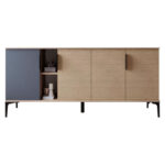 Μπουφές Tajesy pakoworld μελαμίνης ανθρακί-oak 180x40x78εκ - Image 3