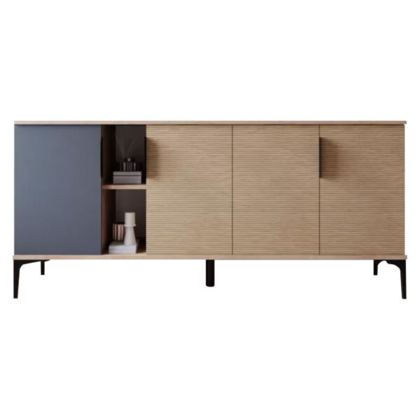 Μπουφές Tajesy pakoworld μελαμίνης ανθρακί-oak 180x40x78εκ - Image 3