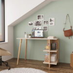 Γραφείο εργασίας Volet pakoworld σε oak- sandstone απόχρωση 114x56x76εκ - Image 2