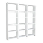 Βιβλιοθήκη Rabuku pakoworld σε λευκή απόχρωση 146x22x160εκ