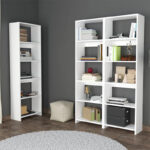 Βιβλιοθήκη Rabuku pakoworld σε λευκή απόχρωση 146x22x160εκ - Image 3