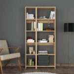 Βιβλιοθήκη Alkathi pakoworld σε oak απόχρωση 77x22x160εκ - Image 2