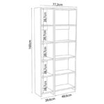 Βιβλιοθήκη Alkathi pakoworld σε ανθρακί απόχρωση 77x22x160εκ - Image 3