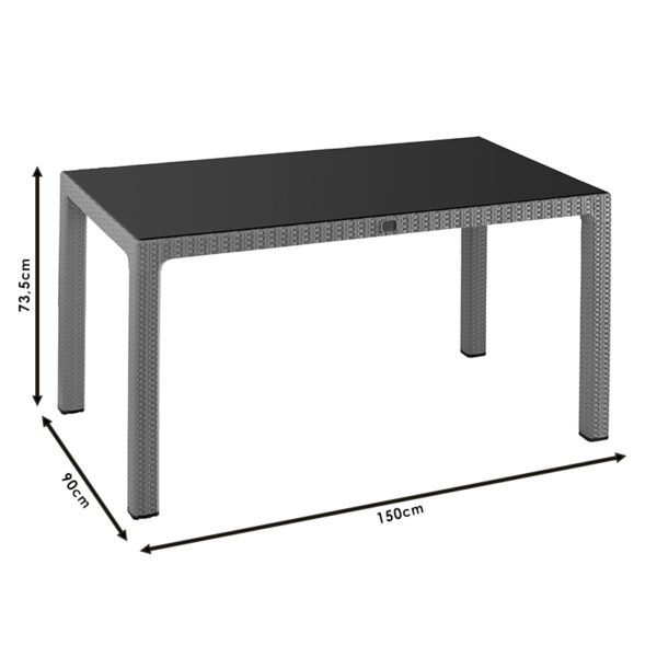 Τραπέζι Explore pakoworld με UV protection PP cappucino 150x90x73.5εκ - Image 3