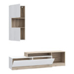 Σύνθετο σαλονιού Halmi pakoworld λευκό-oak μελαμίνης 180x39x190εκ - Image 4