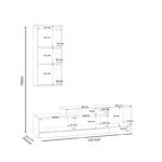 Σύνθετο σαλονιού Halmi pakoworld λευκό-oak μελαμίνης 180x39x190εκ - Image 5