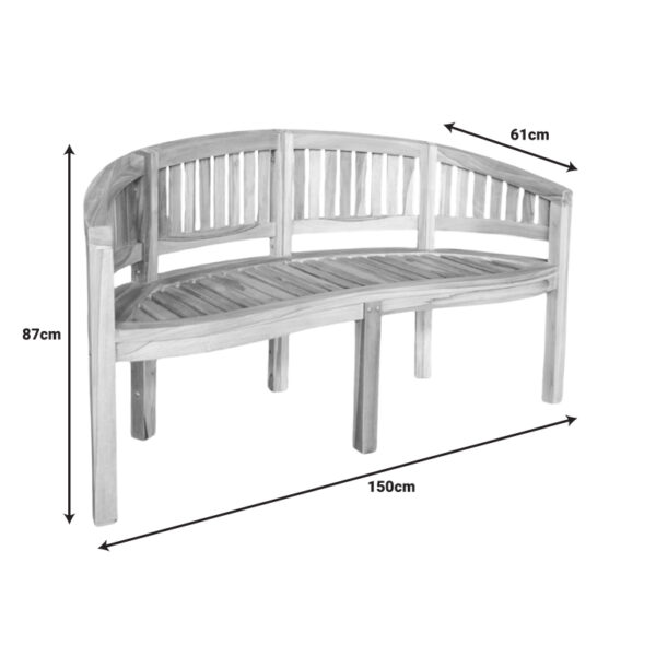 Καναπές τριθέσιος Coren pakoworld φυσικό teak ξύλο 150x61x87εκ - Image 7