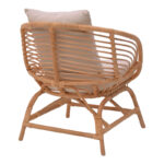 Πολυθρόνα Caxen pakoworld φυσικό rattan-λευκό μαξιλάρι 72x63x75εκ - Image 2