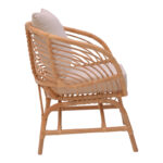 Πολυθρόνα Caxen pakoworld φυσικό rattan-λευκό μαξιλάρι 72x63x75εκ - Image 3