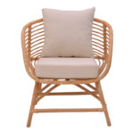 Πολυθρόνα Caxen pakoworld φυσικό rattan-λευκό μαξιλάρι 72x63x75εκ - Image 4