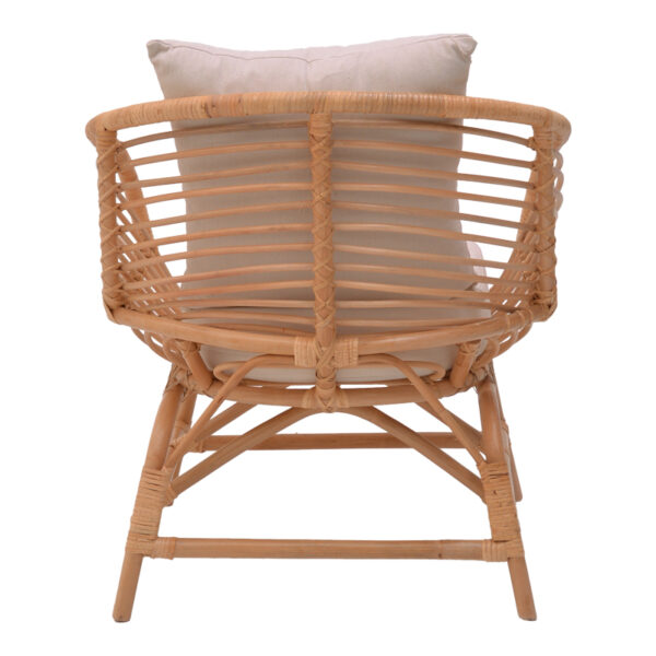Πολυθρόνα Caxen pakoworld φυσικό rattan-λευκό μαξιλάρι 72x63x75εκ - Image 5