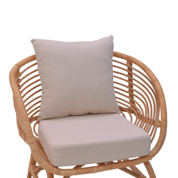 Πολυθρόνα Caxen pakoworld φυσικό rattan-λευκό μαξιλάρι 72x63x75εκ - Image 6